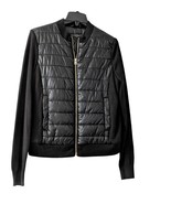 Marc New York Andrew Marc Women&#39;s Black Quilted Sweater Bomber Jacket M ... - £39.65 GBP