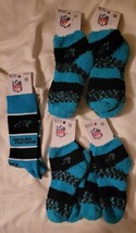 NFL Carolina Panthers Medium 4 Pair Fuzzy Sleep Socks + 1 Pair Knee High Unisex - £41.75 GBP