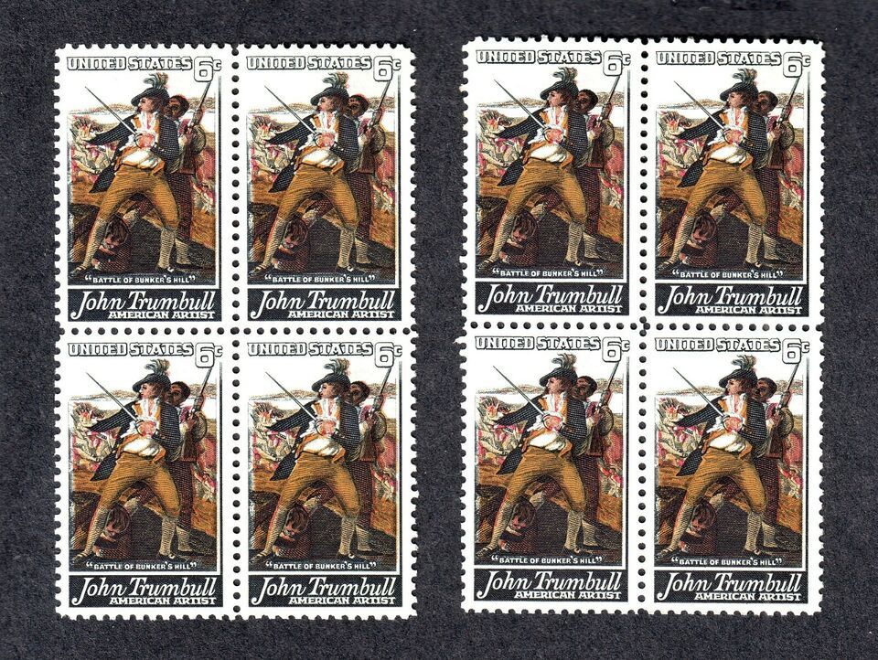*US Scott #1361,1968 6c John Trumbull - 6c MNH 2 Blocks of 4 - $4.84