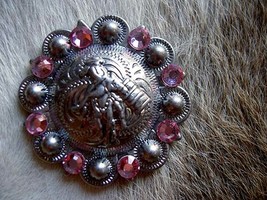 4 Conchos Rhinestone Horse Saddle Western Rodeo Bridle Berry Pink CO511 - $24.74