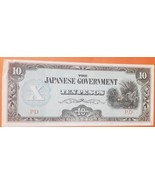 The Japanese Government (Philippines) Ten  Pesos 1942, UNC - $3.95
