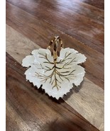 Vintage White Leaf with Gold Trim Candy Dish - $24.93 CAD