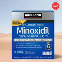 KIRKLAND Minoxidil 5% Extra Strength Men Hair Regrowth Solution 6 Month Supply - £54.25 GBP