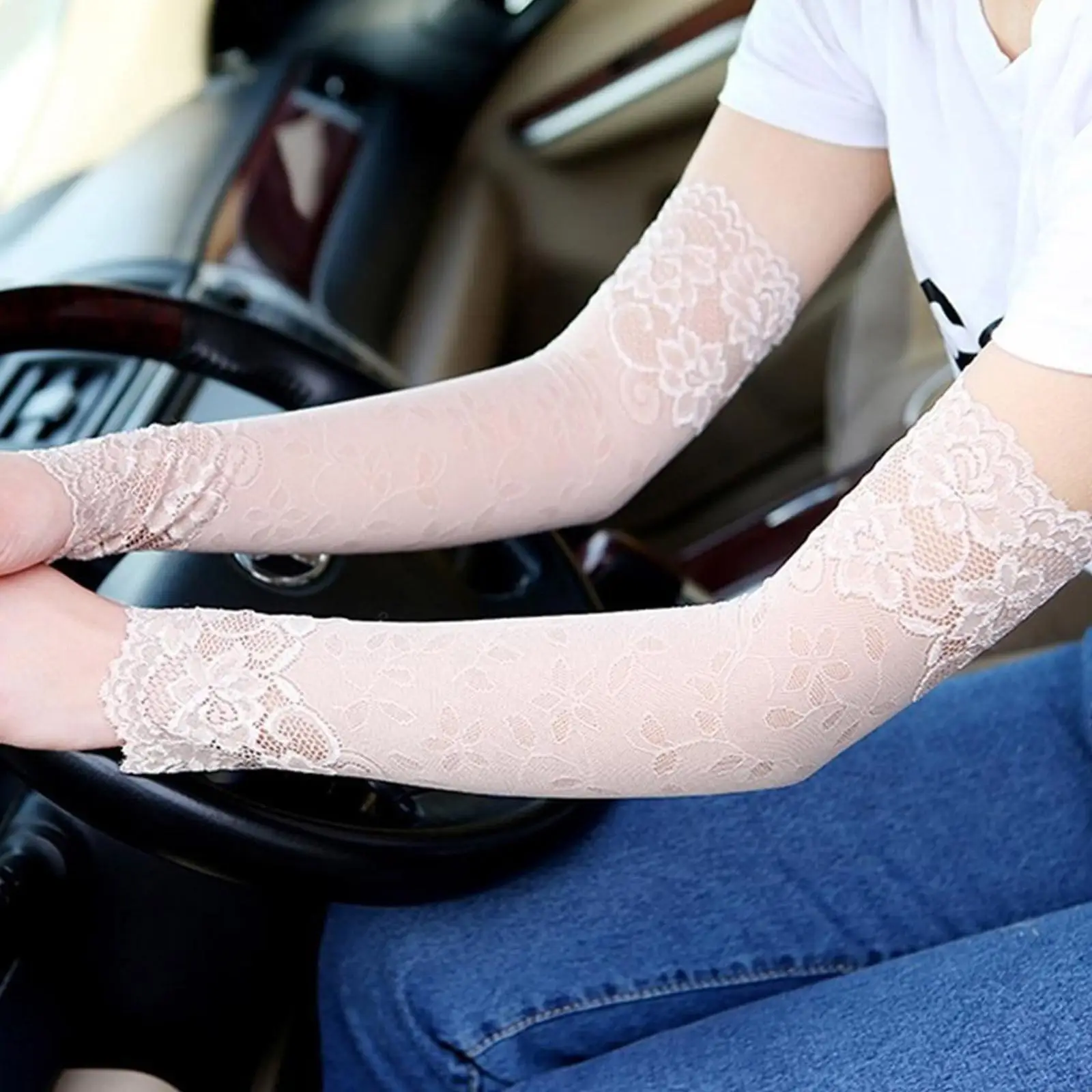 Sporting 1Pair Women Summer Lace UV Tattoo Scar Arm Sleeves Cover Sun Protection - £23.90 GBP