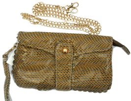 Brown Pattern Reptile Cocktail Bag Small Party Elegant Night Club Women Classy - £7.02 GBP