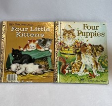 Lot Of (2) Four little kittens 1957 Four Puppies 1974 A little golden book - £6.82 GBP