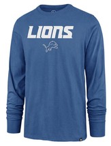 Detroit Lions NFL &#39;47 Pregame Super Rival Blue Long Sleeve Tee Shirt Adult Men&#39;s - $29.99