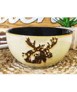 Pack Of 2 Rustic Emperor Giant Stag Elk Moose Deer Pasta Salad Soup Bowl... - $44.38 CAD