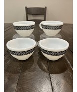 Pyrex Corning Grecian Gray White Laurel Leaf Mug USA SET OF 4 Cups - $24.35 CAD