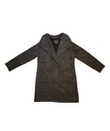 NWT Steve Madden XL Women Black Heathered Open Fleece Knee Coat Retails ... - $49.49