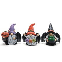 3Pcs Halloween Gnomes Decorations Handmade Scandinavian Gnomes Figurines With Bl - £31.57 GBP
