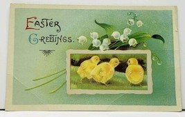 Easter Greetings Sweet Little Chicks Gel Coat Postcard I6 - £3.11 GBP