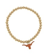Texas Longhorns Ball Bead Stretch Bracelet in Satin Gold - $34.71 CAD