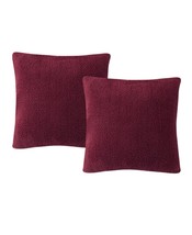 Morgan Home Solid Sherpa Set of 2 Decorative Pillows,Red,18 X 18 - £27.81 GBP