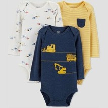 Just One You by Carter&#39;s Baby Boys&#39; 3pk Construction Bodysuit Size 3M NWT - $11.99