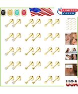 Tiny 2mm Gold Stud Earrings Set - Cushioned Flat Back for Comfort All Day - $26.56 CAD