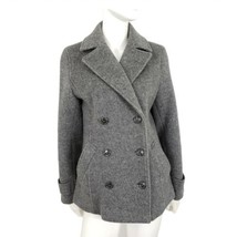 Brooks Brothers Wool Blend Coat Grey Peacoat Double Breasted Women’s Size 2 - £67.54 GBP