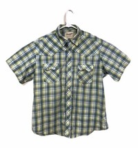 Wrangler Mens Western Style Pearl Snap Short Sleeve Shirt Size XL Plaid - £10.34 GBP