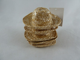 Doll Straw Cowboy Western Hats  3.5&quot;   Set of 5 Unused - $10.88