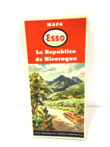 Standard Oil Company Esso La Republica De Nicaragua Original Folding Road Map - £37.22 GBP