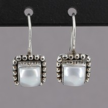 Retired Silpada Sterling Button Frame Freshwater Pearl Wire Drop Earrings W1394 - $29.99