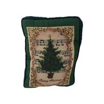 Vintage Tapestry Christmas Tree Pillow 17&quot; x 13&quot; Couch Throw Pillow - £22.53 GBP