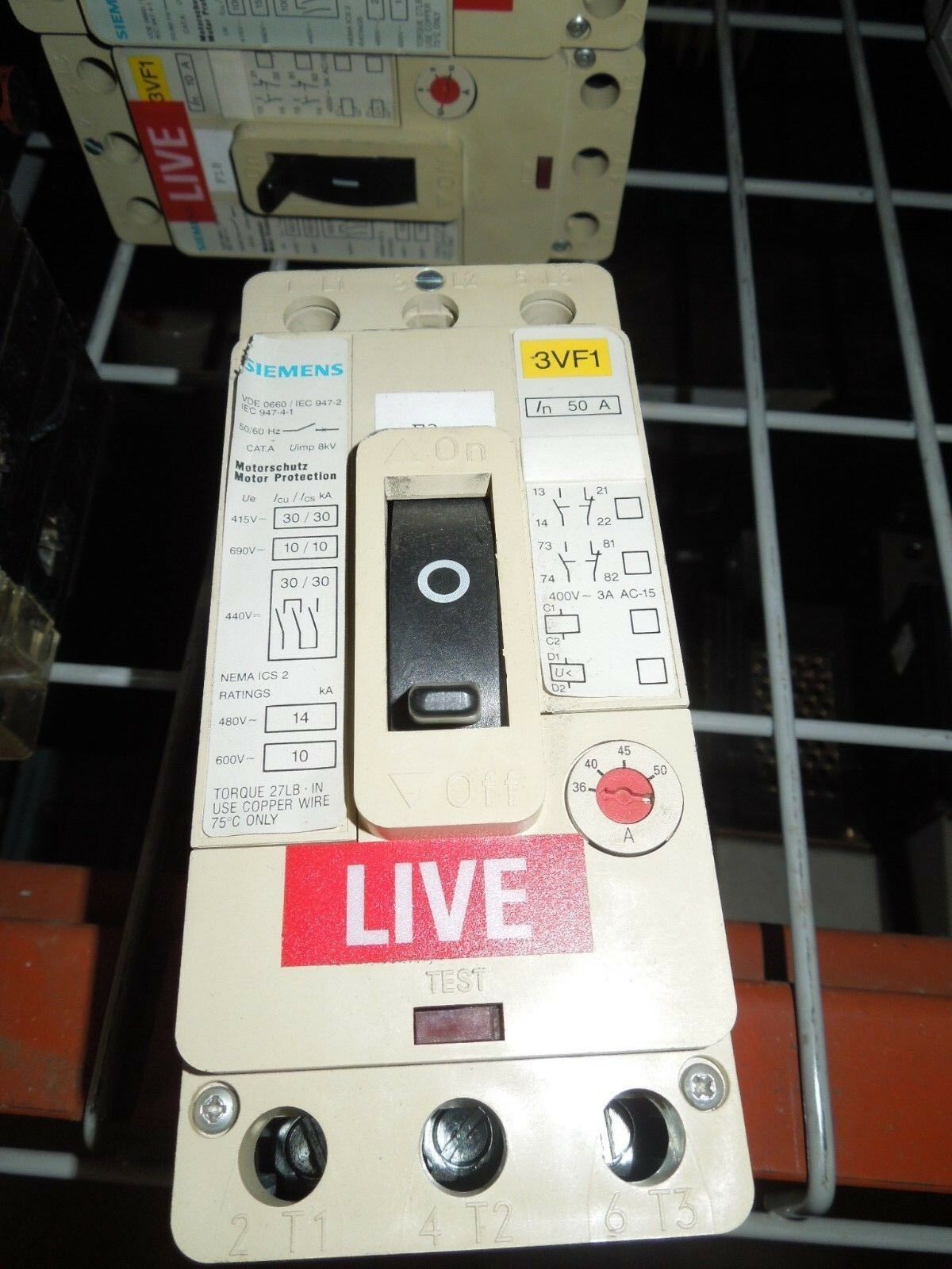 Primary image for Siemens 3VF1231-1DH11-0AA0 36-50A 3p 600V Motor Protection Circuit Breaker Used