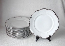 Hutschenreuther Pasco Bavaria REVERE Platinum Rim Dinner Plates ~ Set of 12 - £155.69 GBP