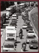 Original Silver Gelatine Press Photo Germany Motorways Traffic Jams Roadworks - £14.53 GBP
