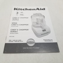 KitchenAid Chef&#39;s Chopper Series Instructions KFC3100 - £7.95 GBP