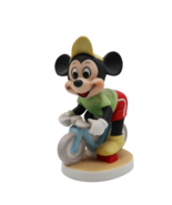 Vintage Walt Disney Productions Mickey Mouse riding a bicycle ceramic fi... - $27.34 CAD