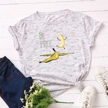 Summer women funny cotton t shirts be free fruit banana print t shirt o neck short thumb200