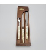 VTG TOWN &amp; COUNTRY FLEETWOOD 3 PIECE KNIFE CARVING SET CELLULOID MCM - £18.84 GBP