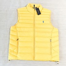 Polo Ralph Lauren Packable Quilted Vest Yellow Blue Pony sz Large - $153.84