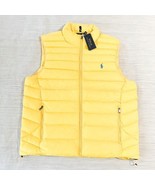Polo Ralph Lauren Packable Quilted Vest Yellow Blue Pony sz Large - $211.10 CAD