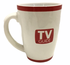 TV Guide Ceramic Tall Coffee Mug Cup Promo Logo Front and Back Vintage  - £19.40 GBP