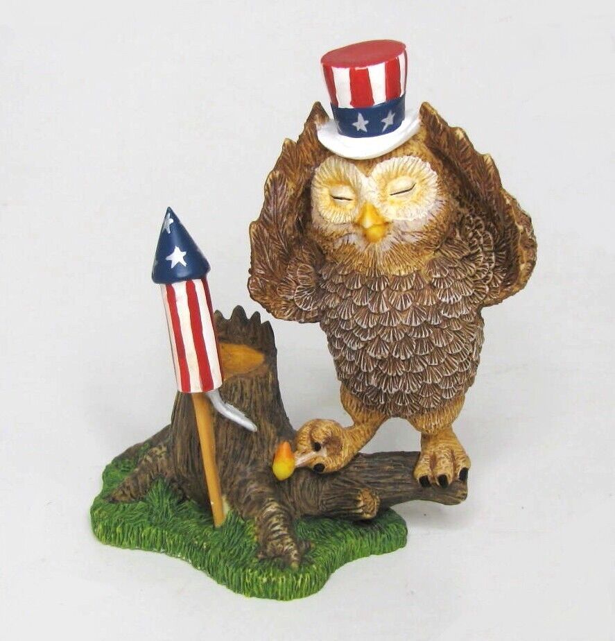 Lil Whoots Figurine Dependence Day 4th of July Owlebration Hamilton Collection - $12.86