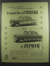 1953 Ford Consul and Zephyr 6 Cars Ad - To please your family your pride - £14.76 GBP