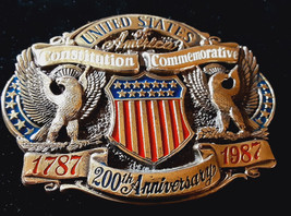 USA 200 Yrs Constitution Commemorative Brass Belt Buckle 3 L x 2.25 T&quot; B... - £13.93 GBP