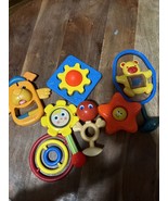 7 Baby Rattles Vintage Fisher Price, Playskool, Etc - $32.73