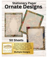 Ornate Designs Stationery - Watercolor Floral Design - Writing Papers 50... - £25.84 GBP