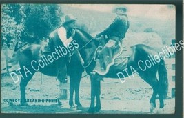 Cowboy Breaking PONIES-SILENT FILM-1920s-ARCADE Card G - £8.87 GBP