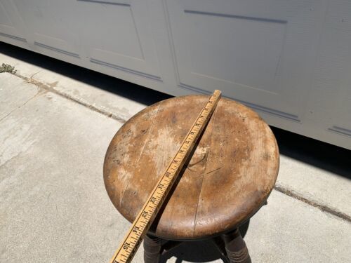Antique 19thC A.Merriam Piano Legno Girevole Sgabello Sedile Bench Sfera Claw Item image 2
