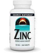 Source Naturals Zinc 50 mg 250 Tablets Dairy-Free, Egg-Free, Fragrance-Free - $346.17 MXN