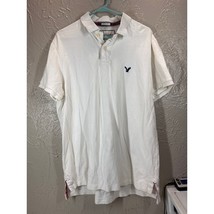 American Eagle Mens White Polo Shirt Pique Cotton Athletic Fit Size XL - $371.56 MXN
