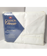 White Percale King Size Flat Sheet VTG Sealed Cannon Classic  - $39.39