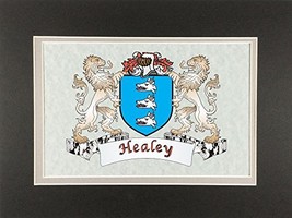 Healey Irish Coat of Arms Print - Frameable 9&quot; x 12&quot; - $24.00