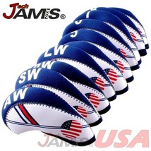 10 pcs Golf Head Cover Club Iron Head Covers Protect set Neoprene US USA Flag  - £12.46 GBP