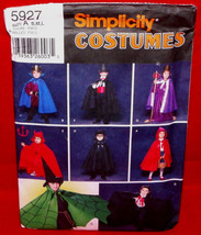 Simplicity Costumes 5927 Sewing Pattern Halloween Costume Size S M L Capes, Hood - £4.78 GBP