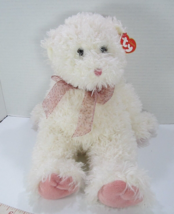 Ty Classic Sugarcane Bear Cream Rose 13&quot; Soft Plush Toy 2004 Stuffed Animal - $14.03